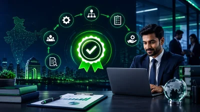 ISO 9001:2015 certification process in India showing QMS documentation, gap analysis, and audit steps